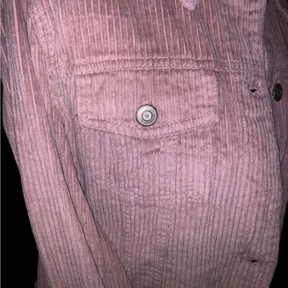 Fashion Nova Dusty Rose Mauve Pink Corduroy Button Up Jacket - Picture 6 of 10